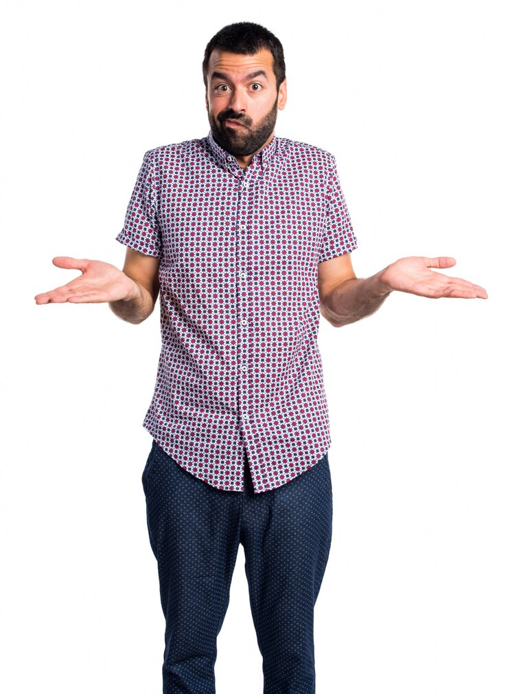 Foto grátis homem bonito fazendo um gesto sem importância