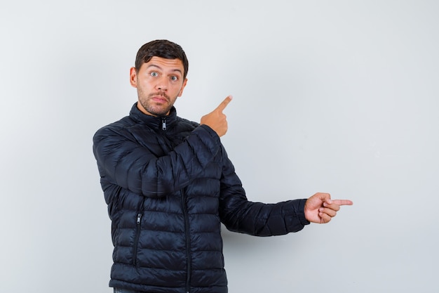 Foto grátis homem bonito vestindo uma jaqueta bomber