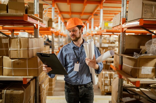 Homem com equipamento de segurança no trabalho