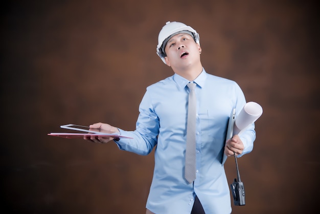 Homem de engenheiro, conceito de trabalhador de construção