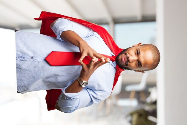 Homem de negócios preto feliz expressão