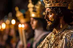 Foto grátis homem de vista lateral comemorando a semana santa