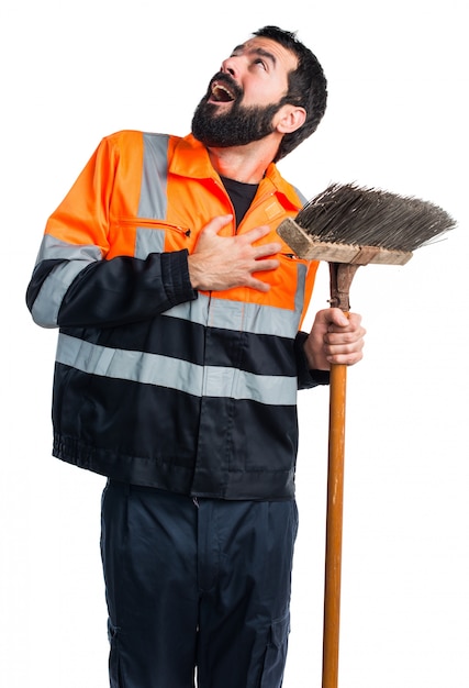 Foto grátis homem do lixo apaixonado