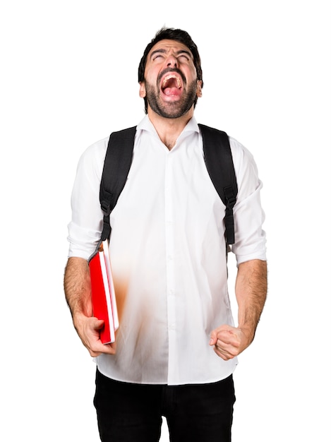 Foto grátis homem estudante gritando