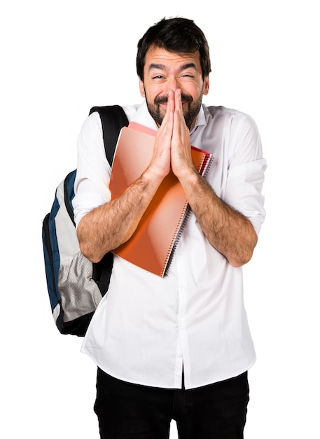 Foto grátis homem estudante suplicando