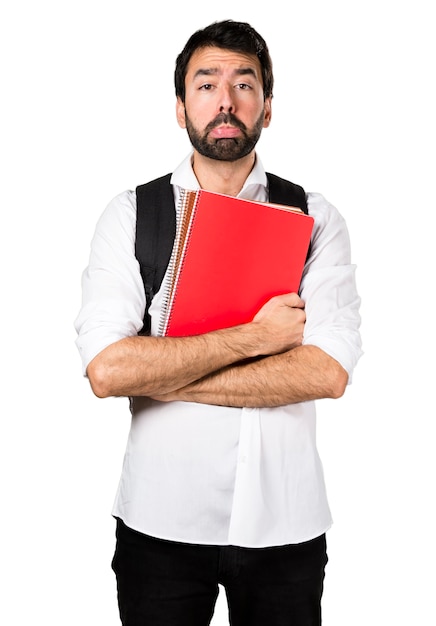 Foto grátis homem estudante triste