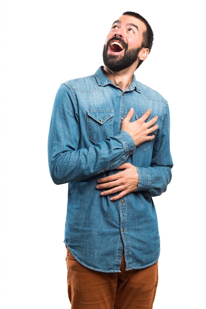 Foto grátis homem fazendo gesto de amor