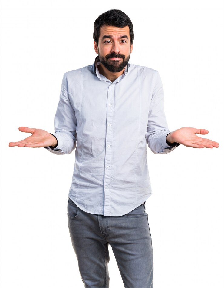Foto grátis homem fazendo um gesto sem importância