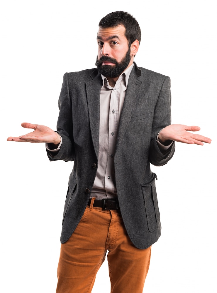 Foto grátis homem fazendo um gesto sem importância