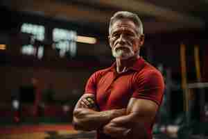 Foto grátis homem idoso atlético mantendo-se em forma praticando ginástica