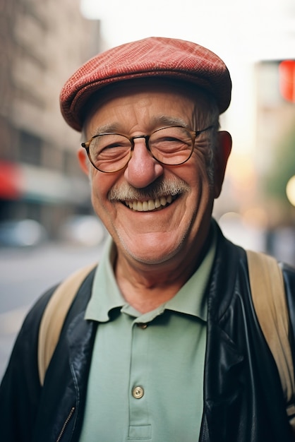 Foto grátis homem idoso posando ao ar livre