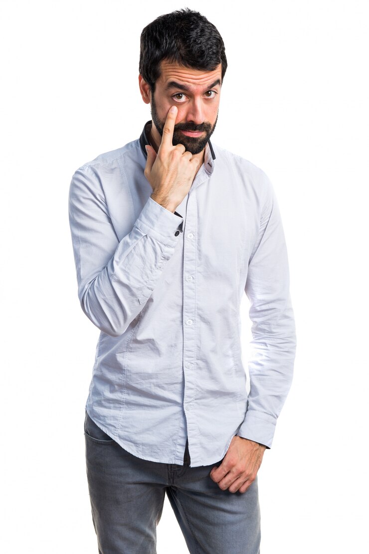 Foto grátis homem mostrando uma pessoa modelo