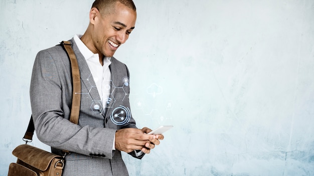 Foto grátis homem negócios, texting