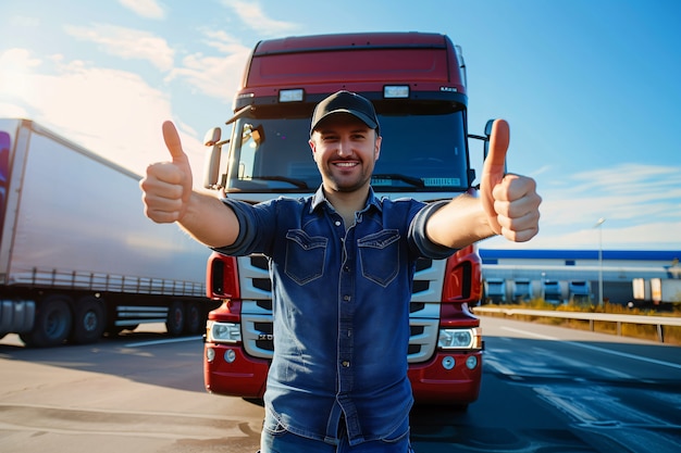 Foto grátis homem trabalhando como motorista de caminhão posando