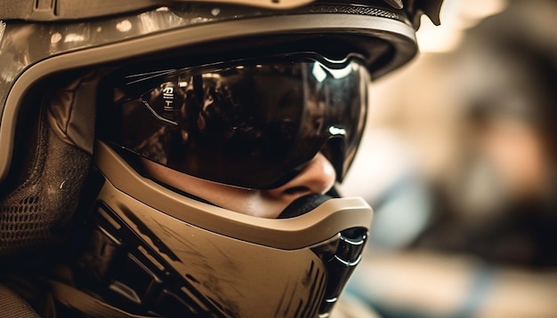 Foto grátis homens em trajes de trabalho andam de motocicleta com equipamentos de proteção gerados por ia