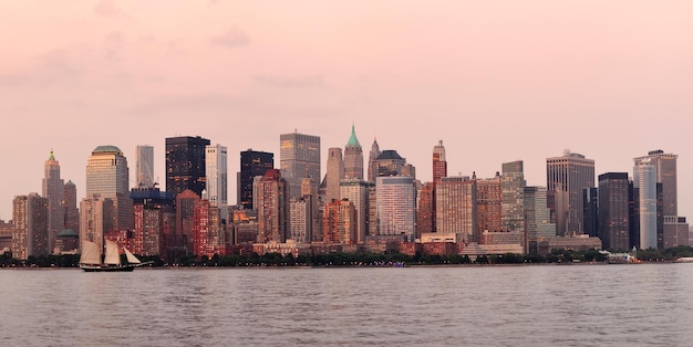 Foto grátis horizonte do centro da cidade de nova york manhattan