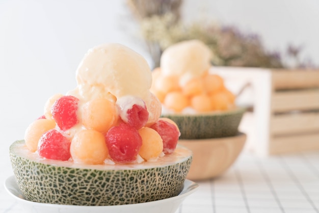 Foto grátis ice melon bingsu, famoso sorvete coreano