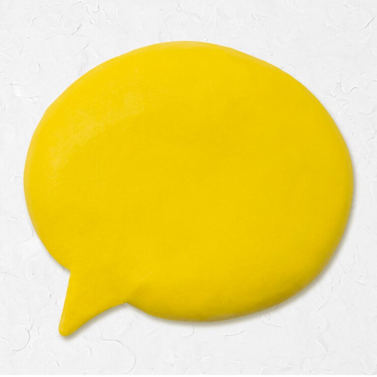Foto grátis ícone de argila de bolha de discurso fofo marketing faça você mesmo gráfico de artesanato criativo