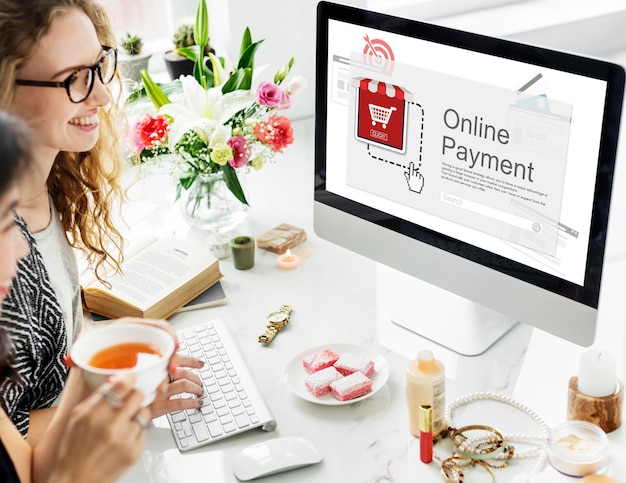 Foto grátis Ícone de compra de comércio eletrônico para compra de pagamento online