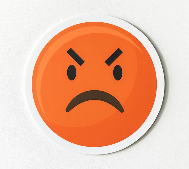 Foto grátis Ícone de emoticon emoji de cara zangada