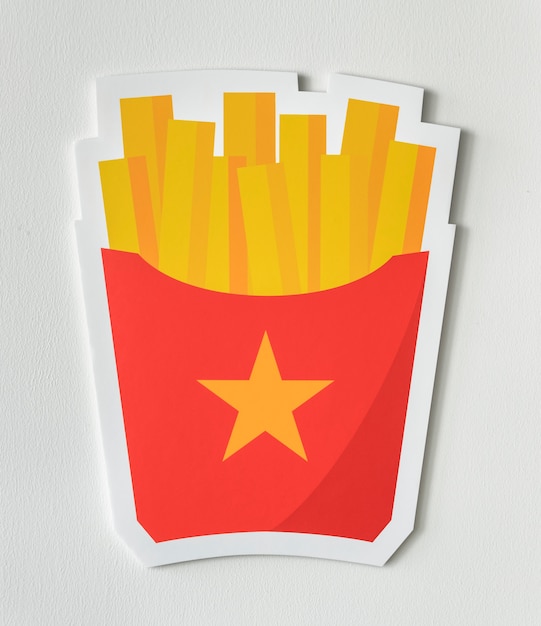Ícone de junk food batatas fritas