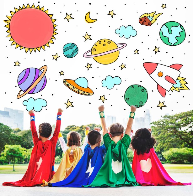 Ícones de espaço desenho conceito de gráficos