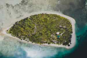 Foto grátis ilha coberta de árvores e vegetação cercada pelo oceano
