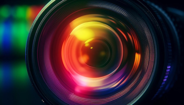 Foto grátis iluminação multicolorida desfoca formas abstratas em foco geradas por ia