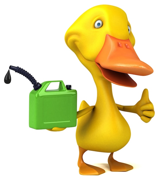 Ilustração 3D de pato engraçado