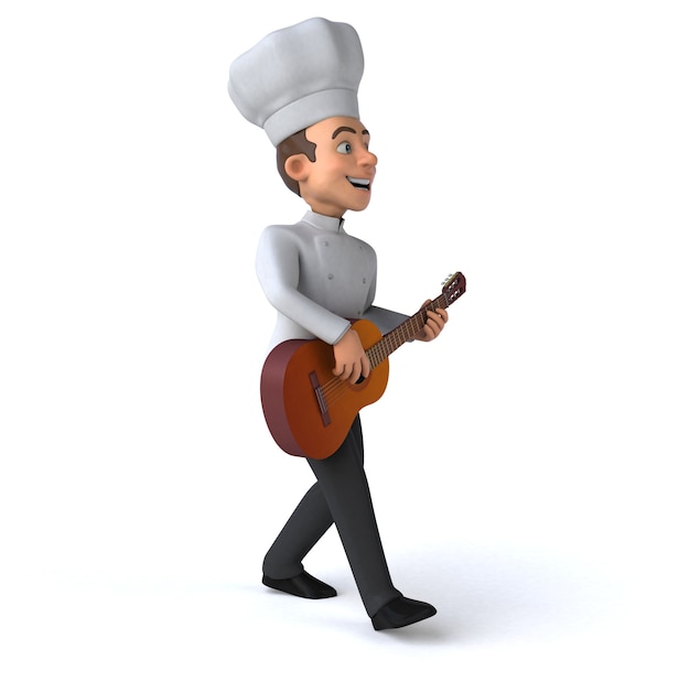 Ilustração 3D divertida do chef