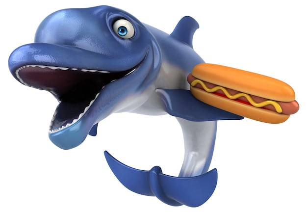 Ilustração 3D engraçado do golfinho