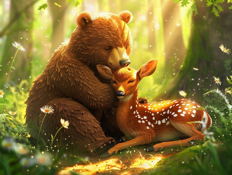 Foto grátis ilustração adorável de urso em estilo de arte digital