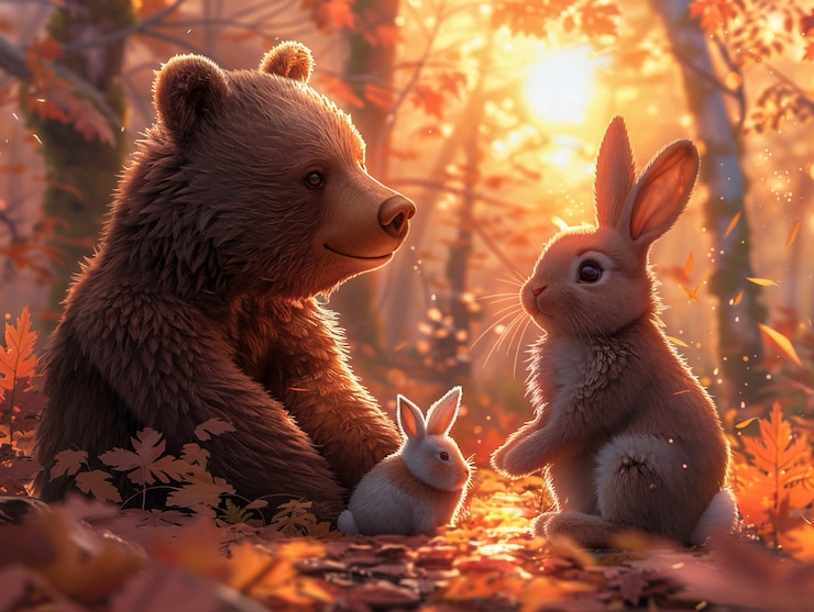 Foto grátis ilustração adorável de urso em estilo de arte digital