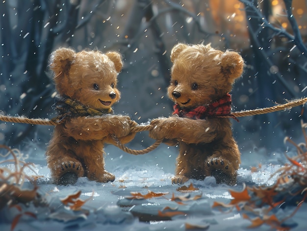 Foto grátis ilustração adorável de urso em estilo de arte digital