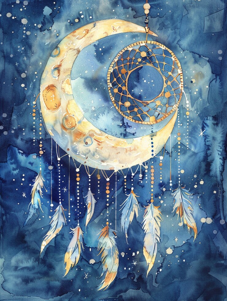 Foto grátis ilustração da lua em aquarela