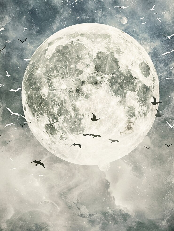 Foto grátis ilustração da lua em aquarela