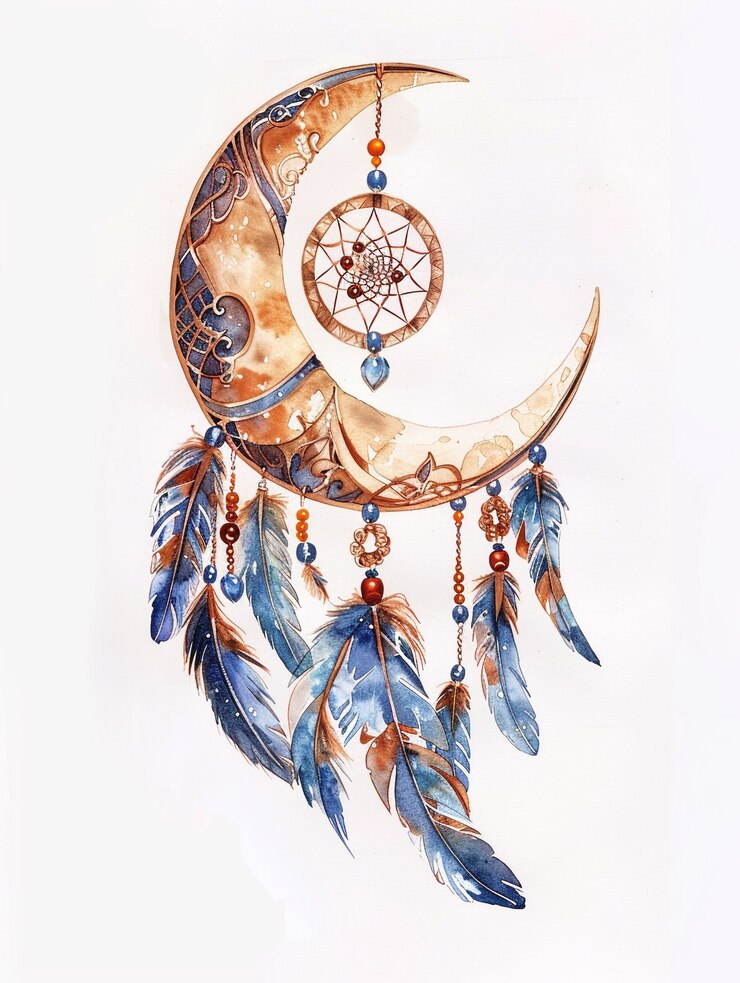 Foto grátis ilustração da lua em aquarela
