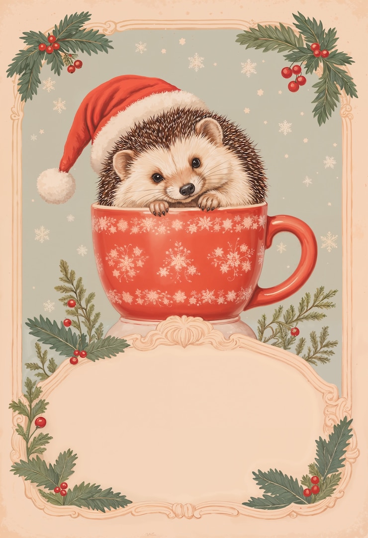 Foto grátis ilustração de animais para o natal