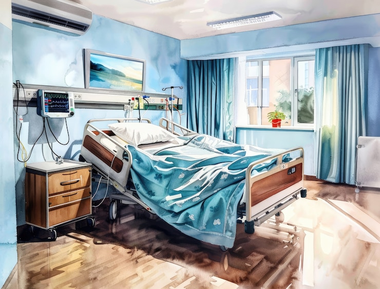 Foto grátis ilustração de aquarela de cuidados de saúde em hospitais
