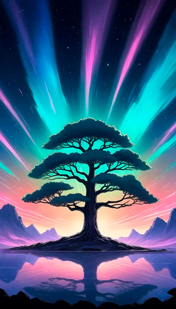 Foto grátis ilustração de árvore de anime