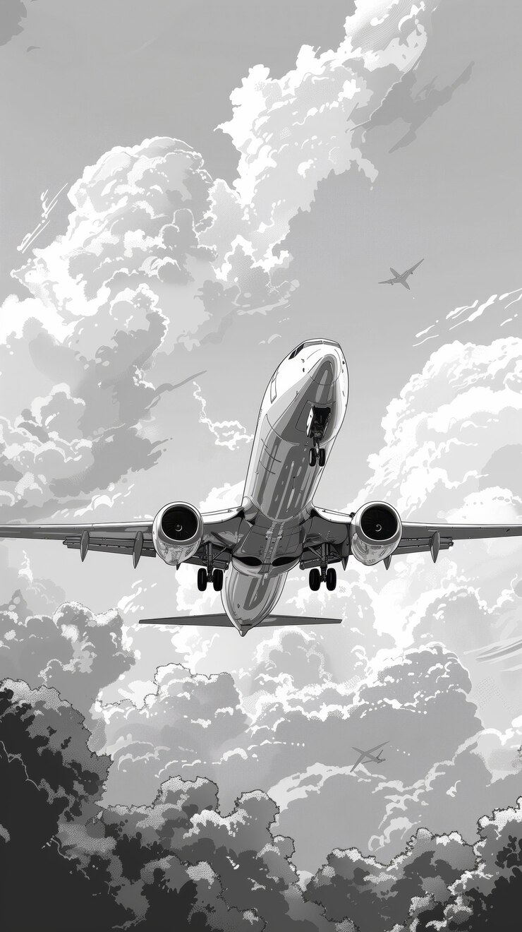 Foto grátis ilustração de avião em estilo cômico