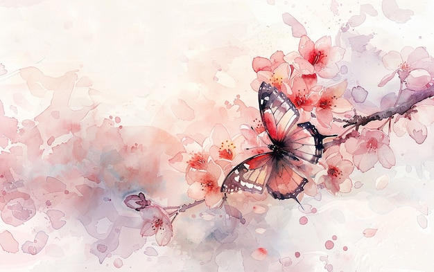 Ilustração de borboleta em aquarela