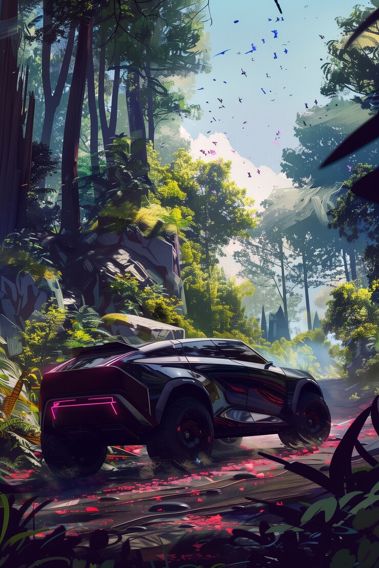 Foto grátis ilustração de carro futurista