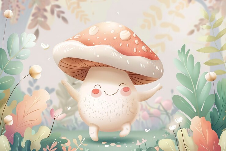 Foto grátis ilustração de cogumelo de desenho animado