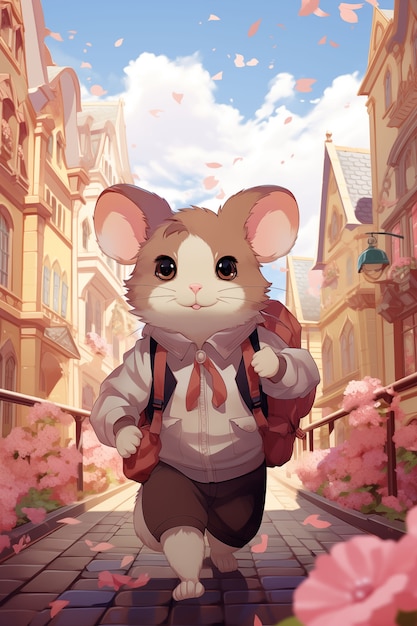 Foto grátis ilustração de desenho animado como opossum