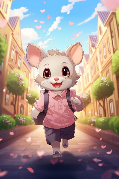 Ilustração de desenho animado como opossum