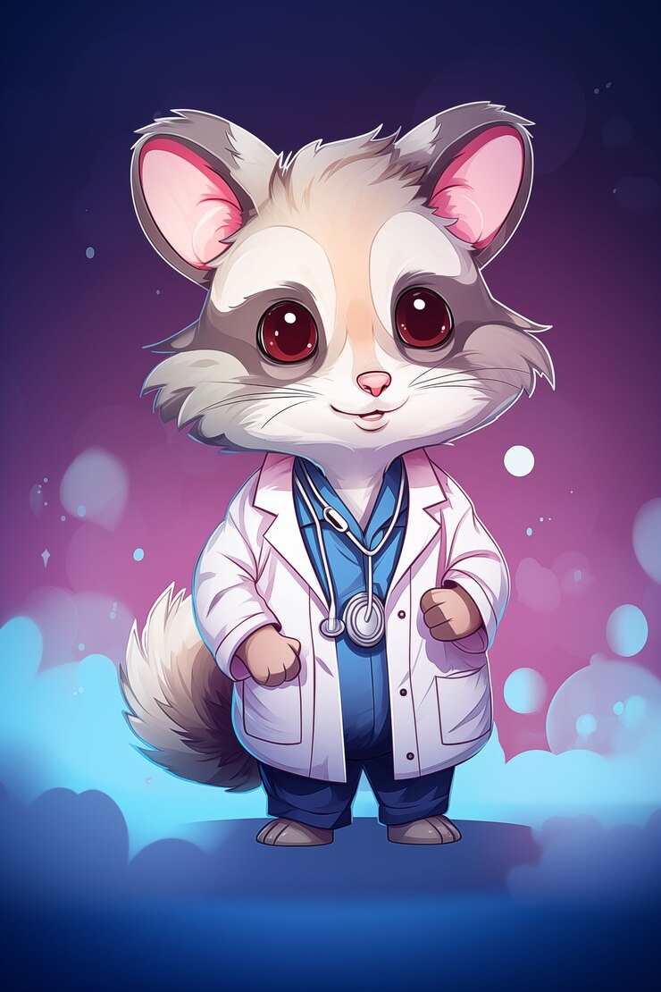 Foto grátis ilustração de desenho animado como opossum