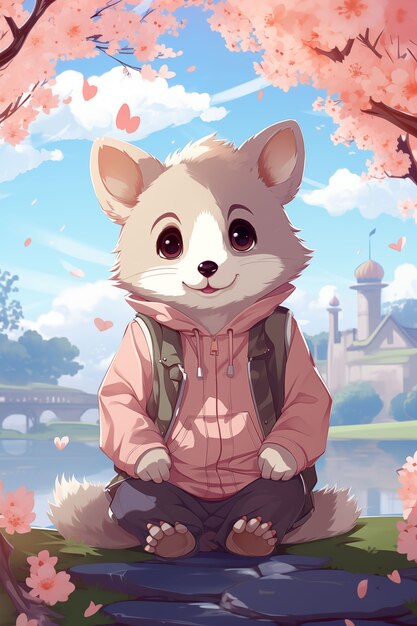 Foto grátis ilustração de desenho animado como opossum