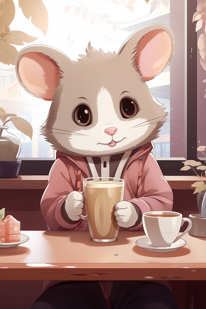 Ilustração de desenho animado como opossum