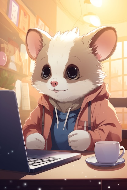 Foto grátis ilustração de desenho animado como opossum